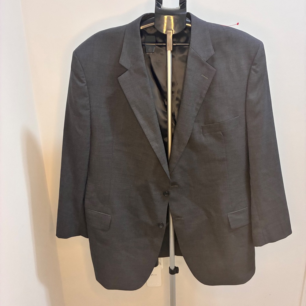 Jos. A. Bank Mens 50R Blazer 100% Wool Charcoal Gray 2 Button Sport Coat